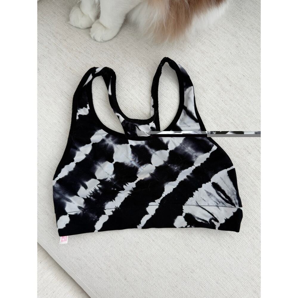Victoria's Secret PINK Black & White Racerback Sports Bra - Size S